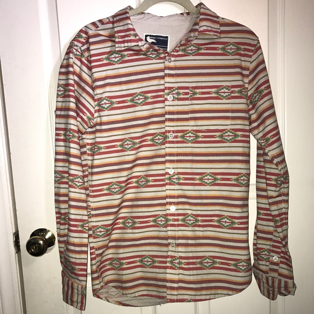 Men's Modern Amusement Aztec Button-down